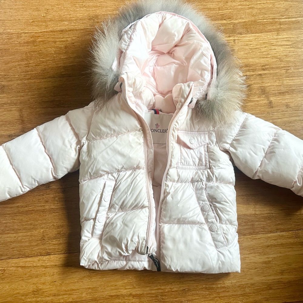 Moncler pink fur jacket 18-24m
